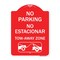 Signmission No Parking-No Estacionar Tow-Away Zone W/ Graphic, Red & White Alum Sign, 18" x 24", RW-1824-23804 A-DES-RW-1824-23804 - alternate 1